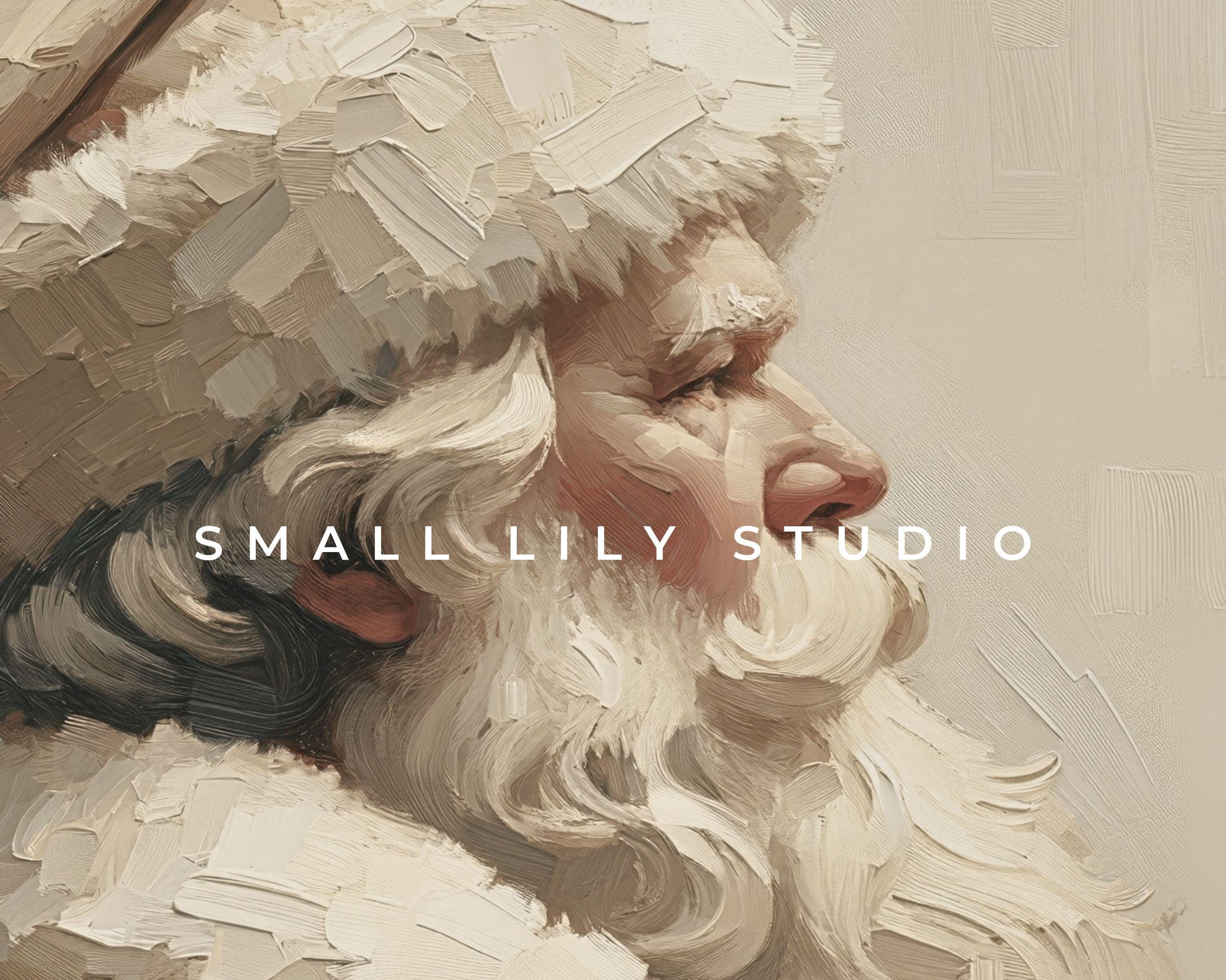 Neutral Santa Portrait Frame TV Art