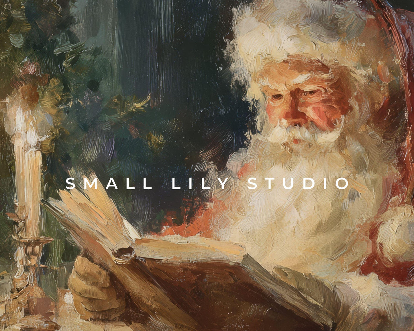 FRAME TV art Santa Reading, Samsung Frame TV art Moody Christmas, Cozy Vintage Style Holiday tv screensaver | TV1077