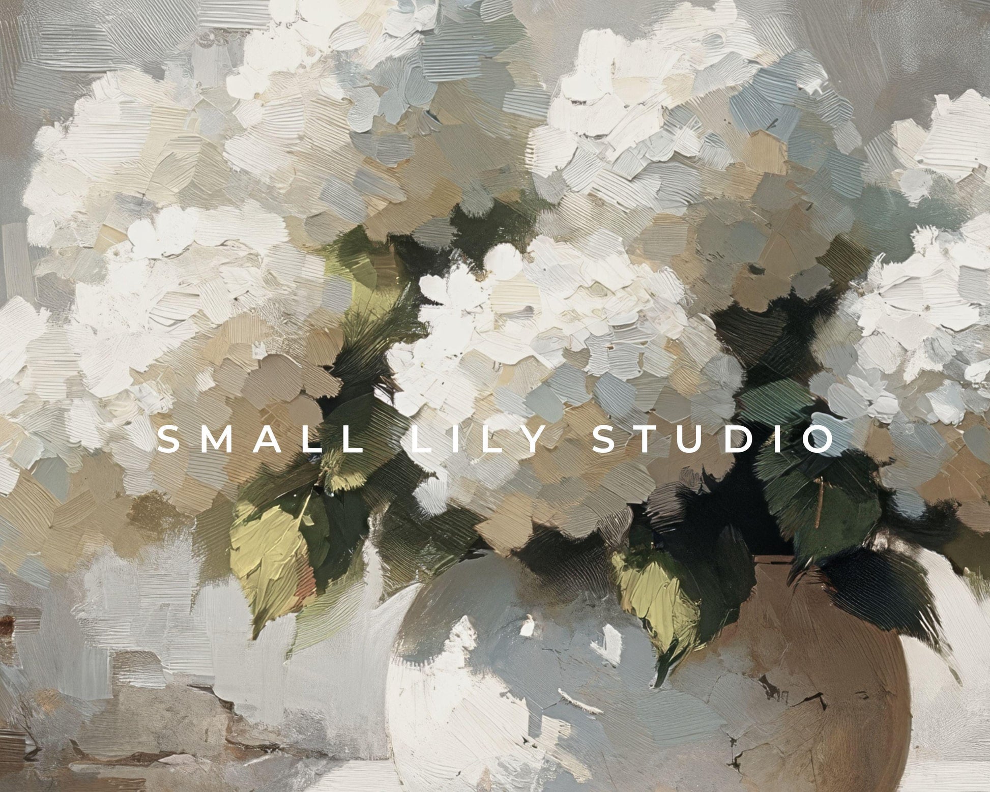 White Hydrangeas Still Life Frame TV Art