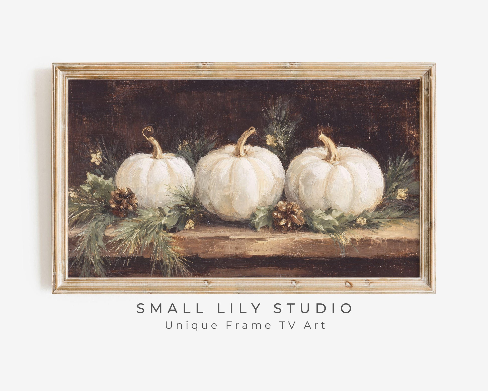 FRAME TV art White Pumpkins, Samsung Frame TV art Thanksgiving, Farmhouse Fall to Christmas transition | TV1051