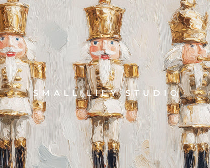 FRAME TV art Gold Nutcracker Toys, Samsung Frame TV art Christmas Toy Soldiers Vintage Style Painting | TV1055