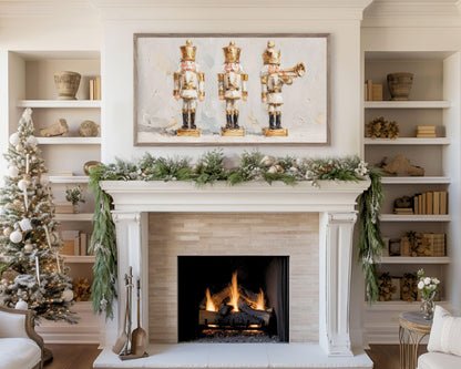 FRAME TV art Gold Nutcracker Toys, Samsung Frame TV art Christmas Toy Soldiers Vintage Style Painting | TV1055