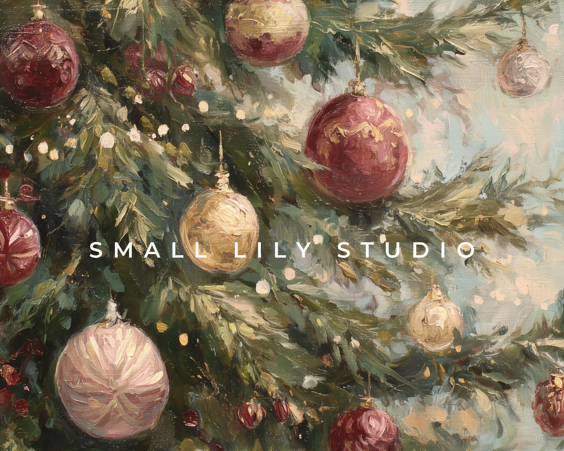 Burgundy Christmas Desktop Wallpaper Set, Christmas Tree Phone Wallpaper, Holiday iPhone Wallpaper, Vintage Style iPad Background | WD147