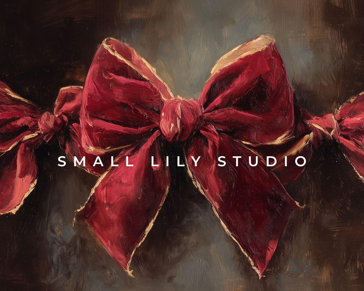 Red Velvet Bow iPad Wallpaper, Holiday iPad Background, Christmas Tablet Wallpaper, Cute Burgundy Ribbon Painting | WT151