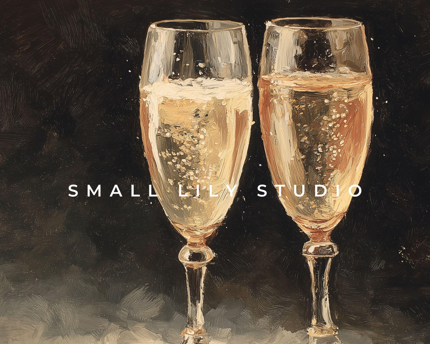 FRAME TV art Champagne Glasses, Samsung Frame TV art Moody New Years Celebration, Vintage Style Painting for Party| TV1066