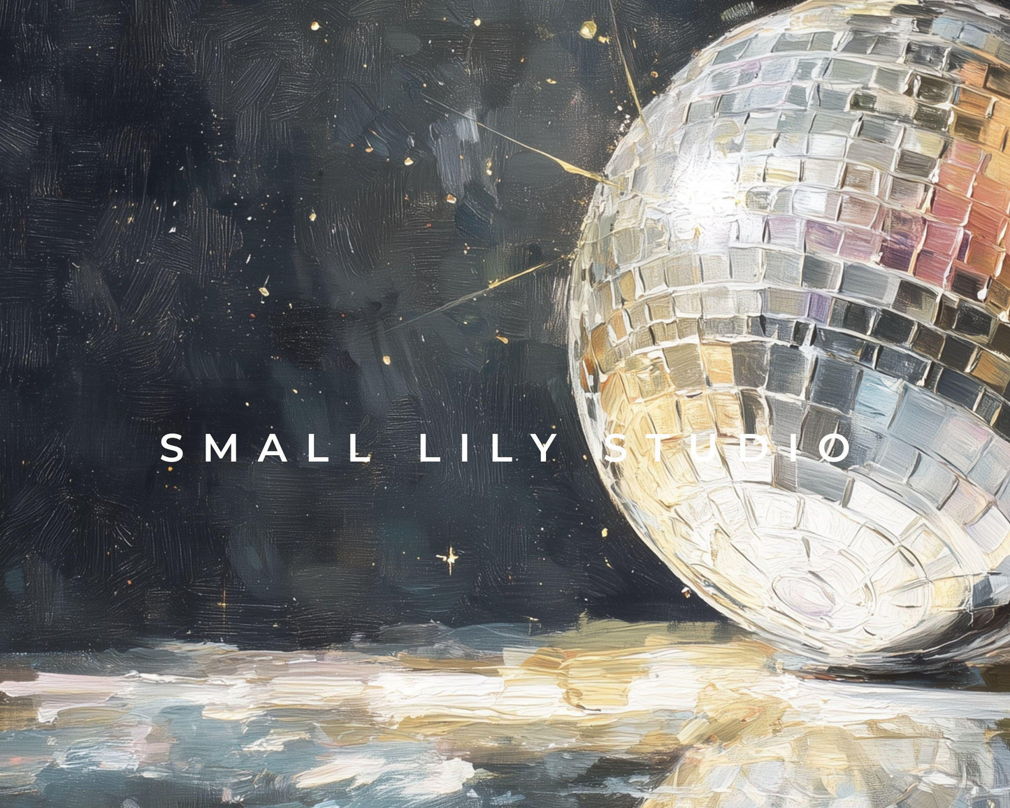 FRAME TV art Mirrorball, Samsung Frame TV art New Years Celebration, Retro Painting for Party| TV1067