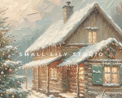 Christmas Cottage Frame TV Art