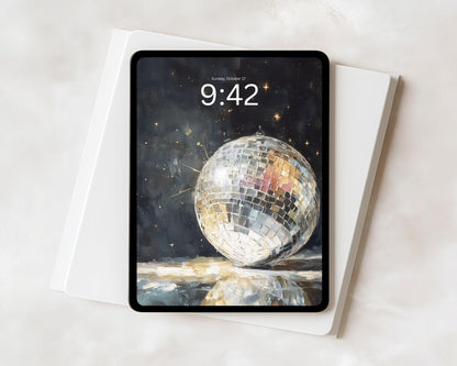 MIrrorball Desktop Wallpaper Set, New Years Phone Wallpaper, Party iPhone Wallpaper, Aesthetic Retro iPad Background | WS152