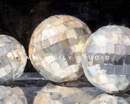 MIrrorballs Desktop Wallpaper Set, New Years Phone Wallpaper, Party iPhone Wallpaper, Aesthetic Retro iPad Background | WS153