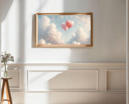 Heart Balloons Frame TV Art