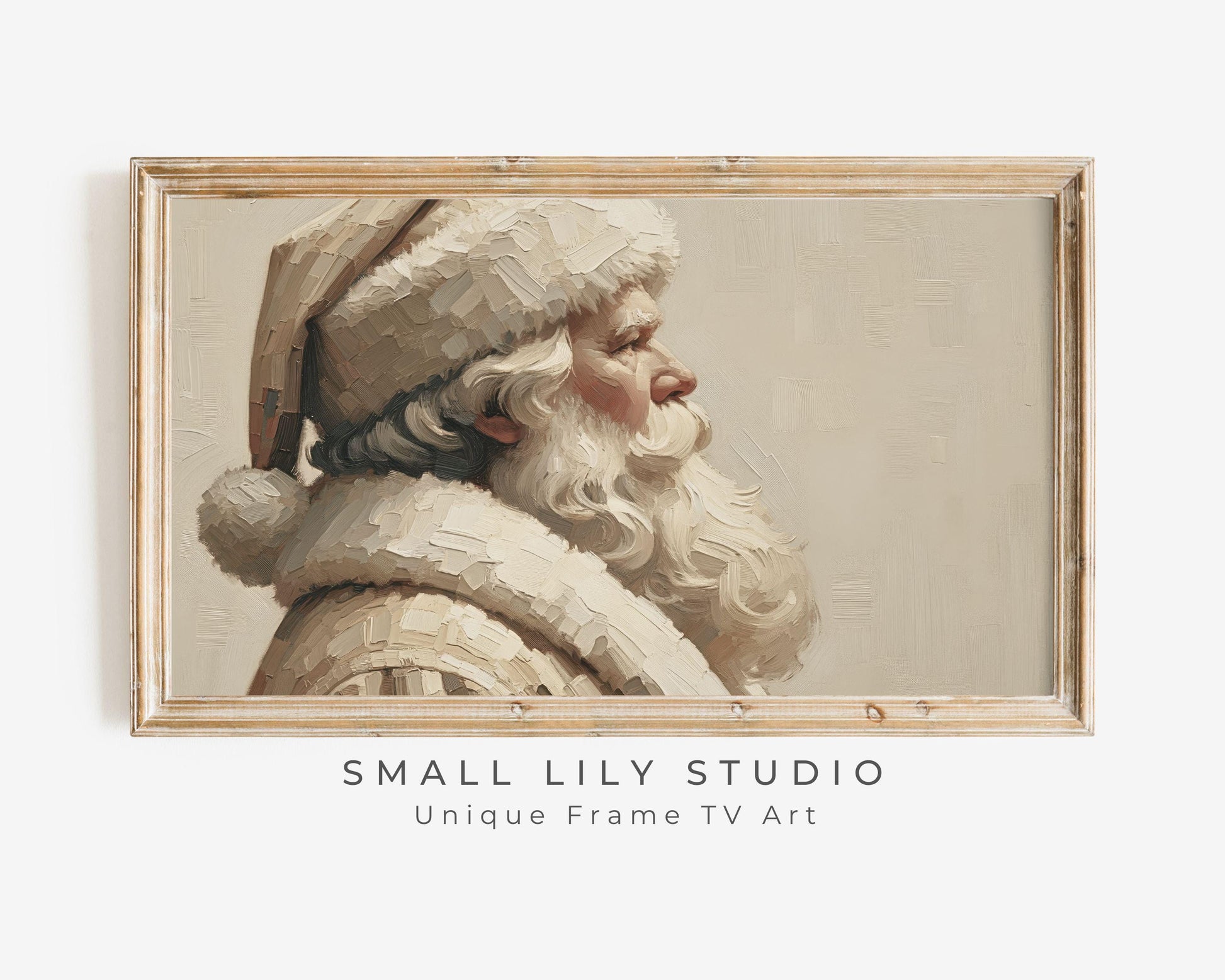 Neutral Santa Portrait Frame TV Art