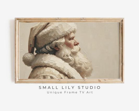 Neutral Santa Portrait Frame TV Art