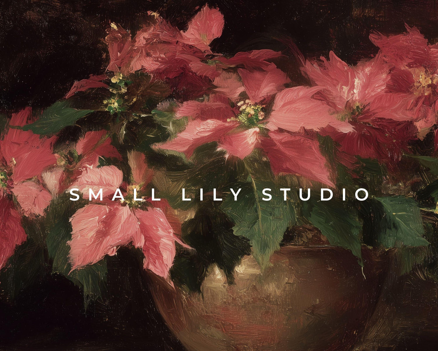 FRAME TV art Moody Christmas Flowers, Samsung Frame TV art Poinsettias, Vintage Style Floral tv screensaver | TV1064