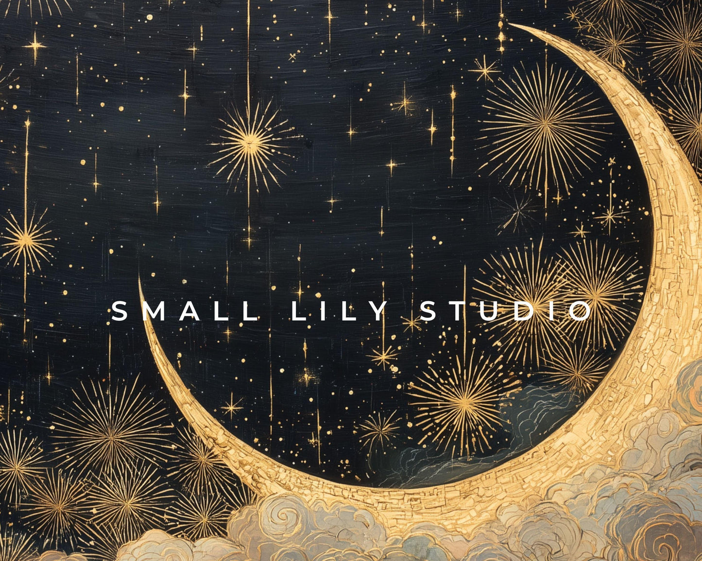 FRAME TV art Art Deco New Years, Samsung Frame TV art Gold Fireworks and Moon, Painting for Gatbsy 1920s Party| TV1069