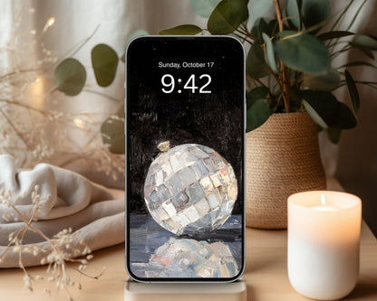 MIrrorballs Desktop Wallpaper Set, New Years Phone Wallpaper, Party iPhone Wallpaper, Aesthetic Retro iPad Background | WS153