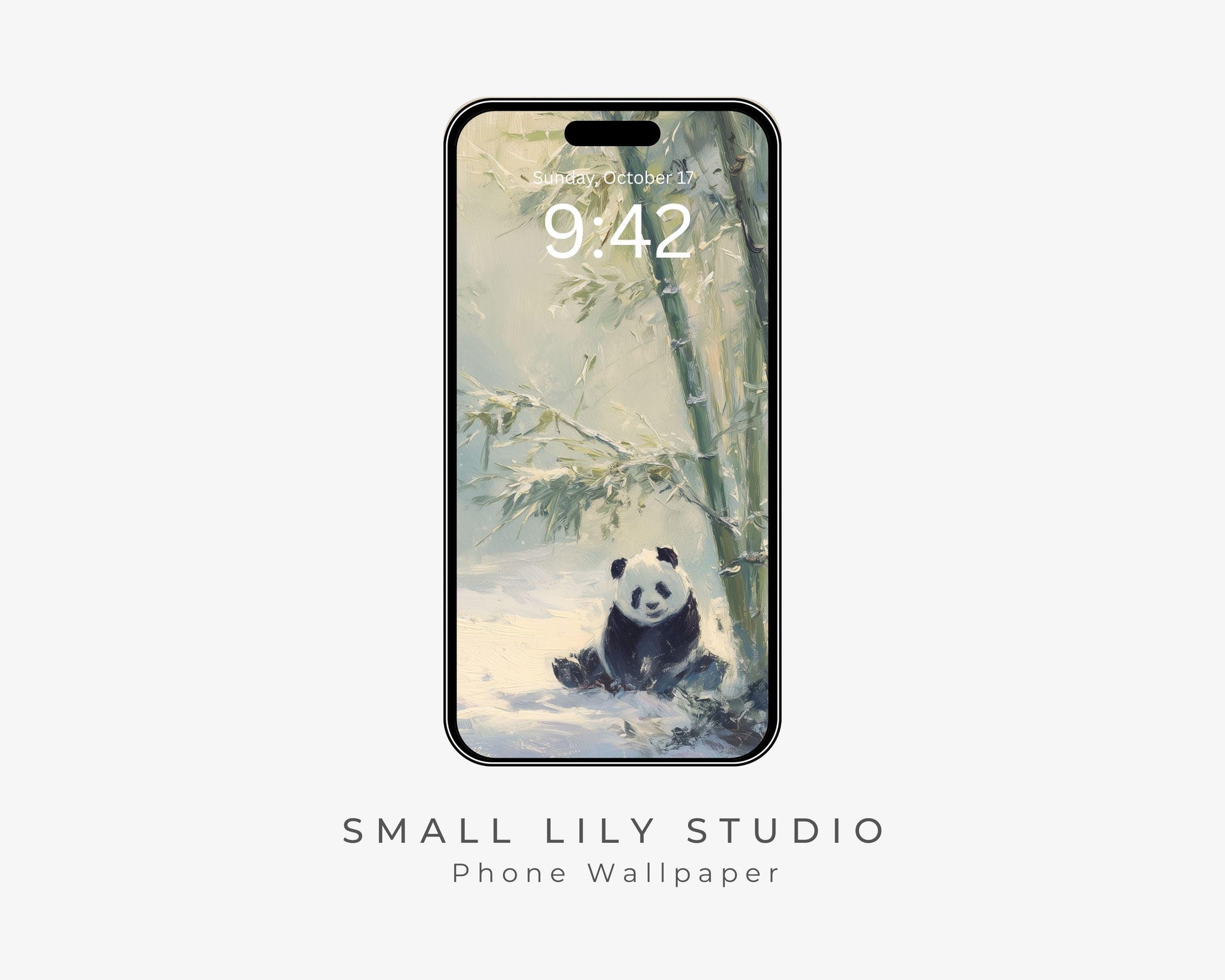 Pandas Phone Wallpaper, Winter iPhone Wallpaper, Cute Animals Samsung Galaxy Phone Background, Vintage Style Art | WP166