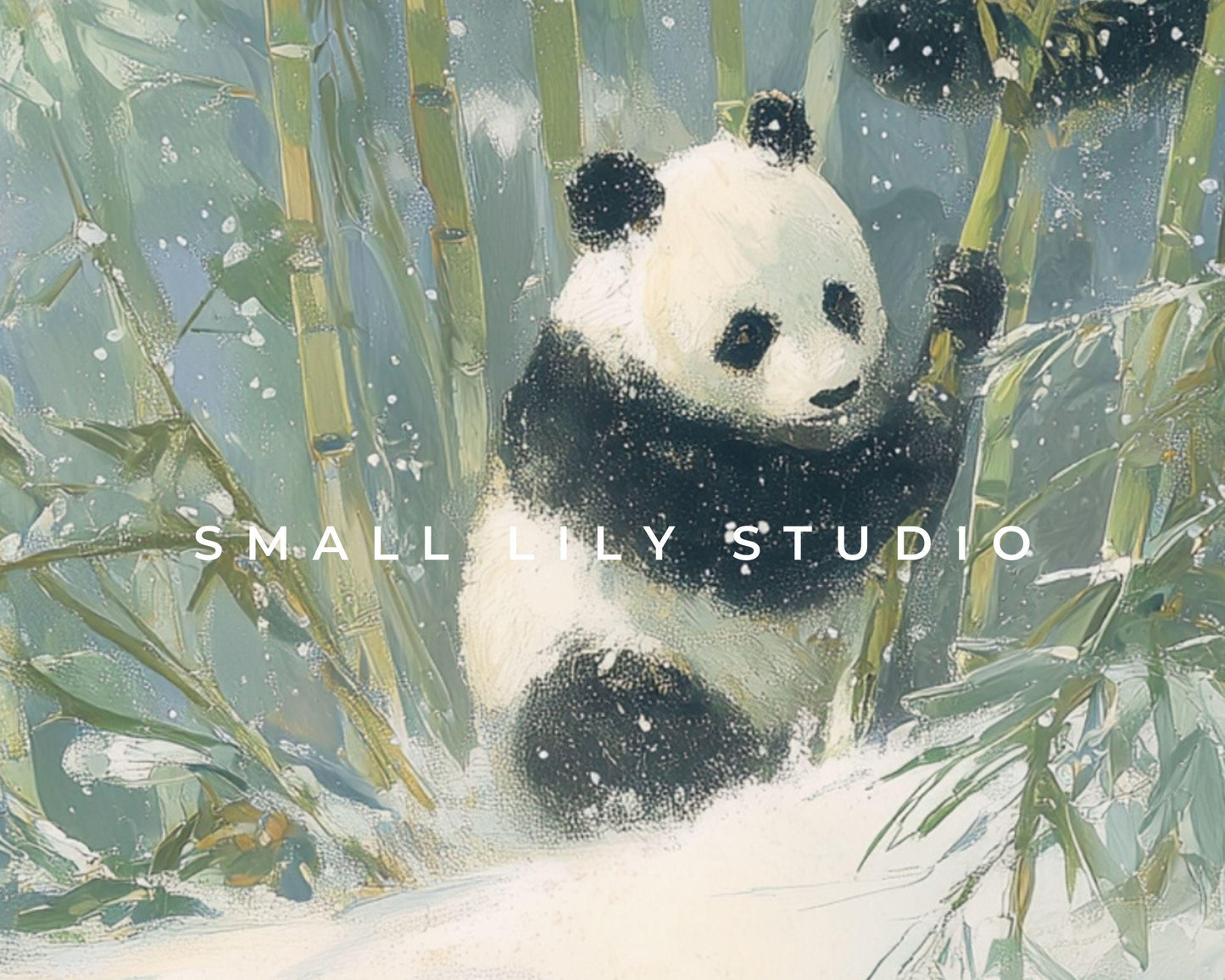 Pandas Phone Wallpaper, Winter iPhone Wallpaper, Cute Animals Samsung Galaxy Phone Background, Vintage Style Art | WP167