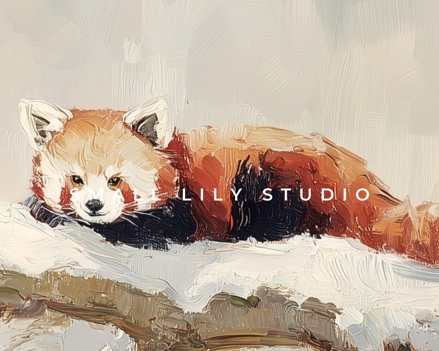 Red Panda Phone Wallpaper, Winter iPhone Wallpaper, Cute Animal Samsung Galaxy Phone Background, Vintage Style Art | WP168