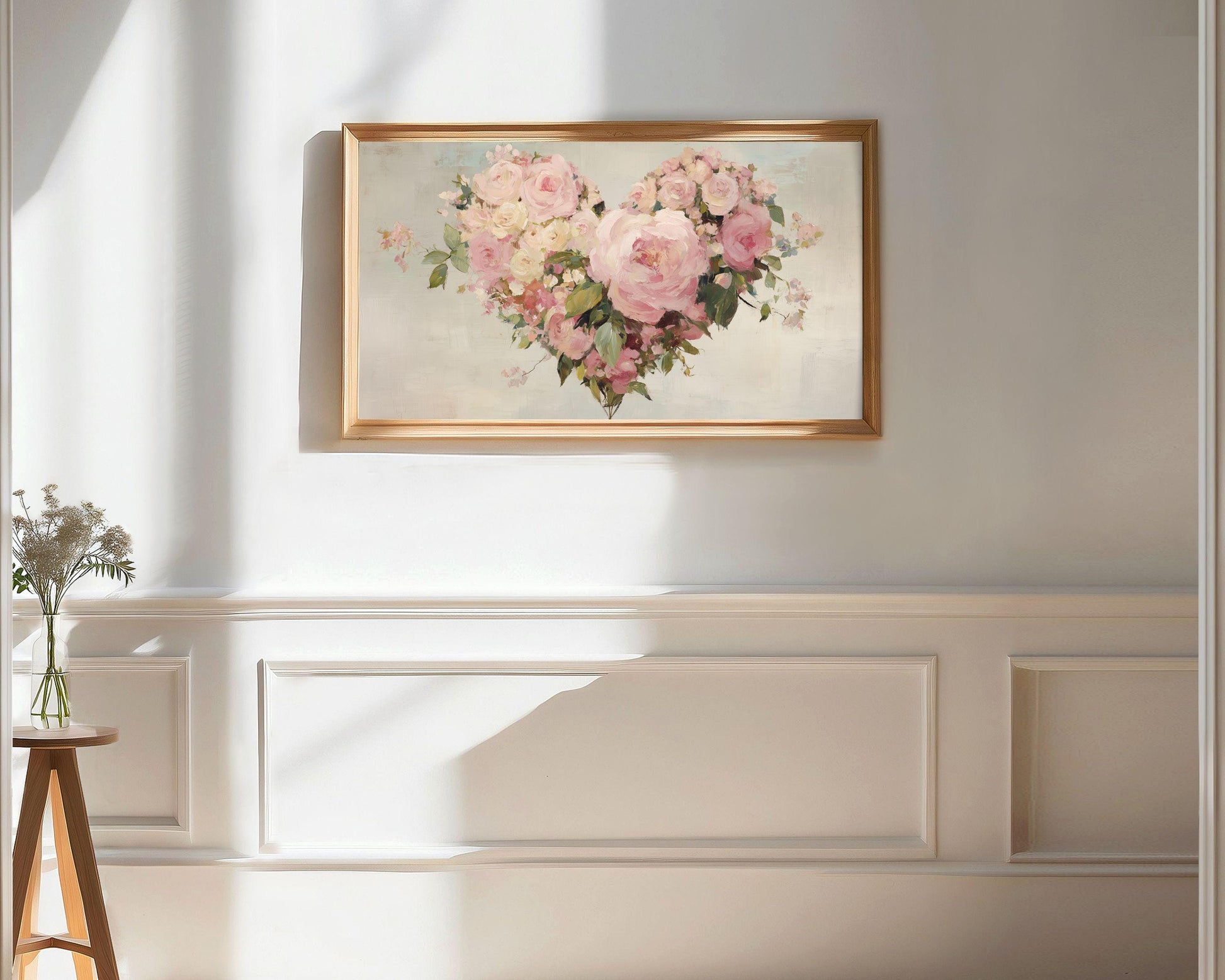 FRAME TV Art Valentine's Day Bundle of 4, Romantic Samsung Frame TV Art Hearts and Flowers Vintage Style Paintings | TV1123